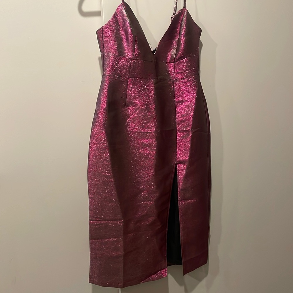 Lulu’s pink & silver iridescent dress
